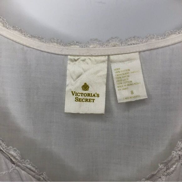 Victoria’s Secret Gold Label White Night Gown Maxi 100% Cotton Size Small - Picture 5 of 8
